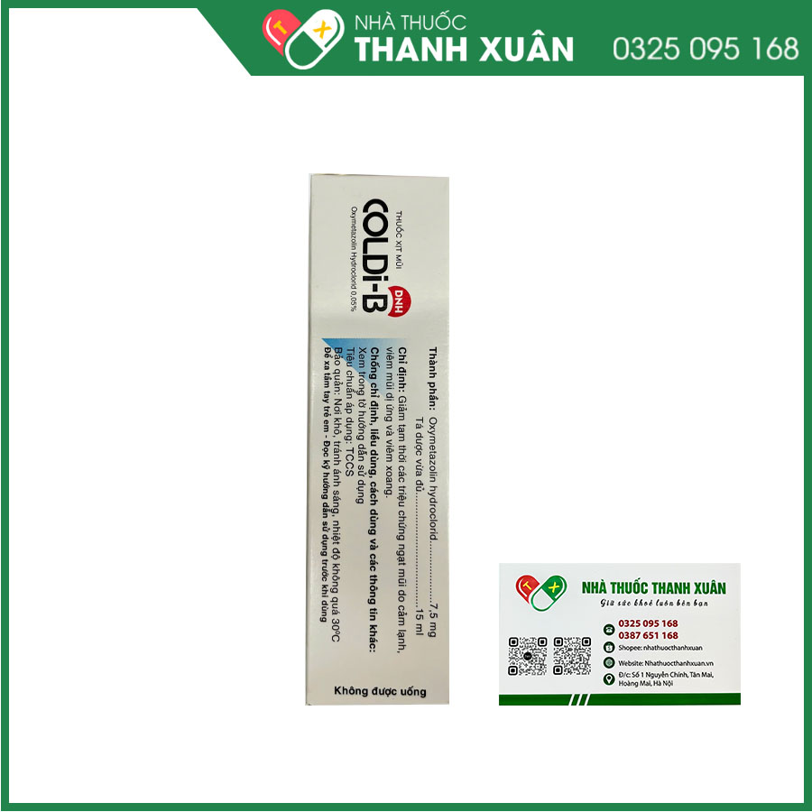 Coldi-B giúp làm giảm tạm thời triệu chứng ngạt mũi do cảm lạnh, viêm mũi dị ứng và viêm xoang